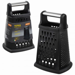 Терка четырехгранная GR-052-8 h=20см нерж.сталь, ТПР, черный 310875 Mallony