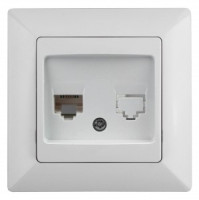 ЭРА Intro Solo роз. СУ телеф. RJ11, белый 4-302-01, 4198