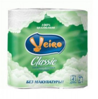 Бумага туалетная LINIA VEIRO Classic (Вейро), 2-х слойная, спайка 4шт.х18м, белая, 5с24, ш/к 90988