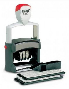 Датер самонаб. металл. 4 строки+дата, оттиск 56*33мм сине-красный TRODAT 5465