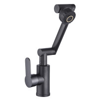 СоюзКран Смеситель для кухни и раковины, излив с вр. 360 гр, аэратор 2 реж, металлопластик, черный