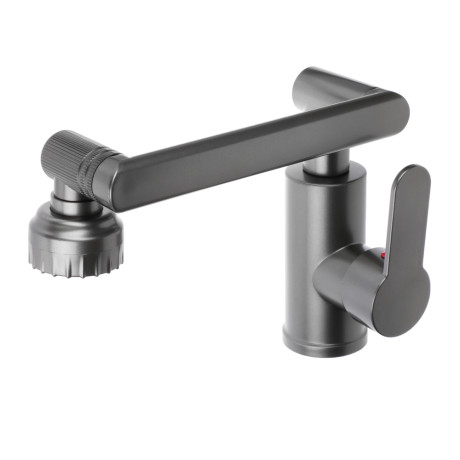 СоюзКран Смеситель для кухни и раковины, излив с вр. 360 гр, аэратор 2 реж, металлопластик, черный