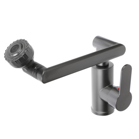 СоюзКран Смеситель для кухни и раковины, излив с вр. 360 гр, аэратор 2 реж, металлопластик, черный