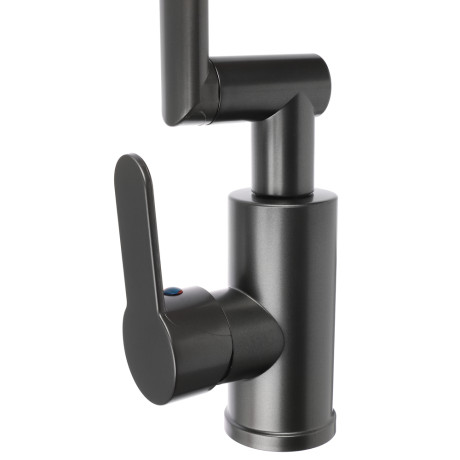 СоюзКран Смеситель для кухни и раковины, излив с вр. 360 гр, аэратор 2 реж, металлопластик, черный