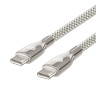 BY Кабель для зарядки КРИСТАЛЛЫ Type-C-Type-C, 1м, Быстрая зарядка 3А, QC, PD 65W, серебро