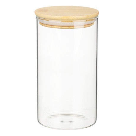 VETTA ЭКО Эллипс Банка для хранения 700мл, 15х8,5см, стекло, бамбук
