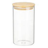 VETTA ЭКО Эллипс Банка для хранения 700мл, 15х8,5см, стекло, бамбук