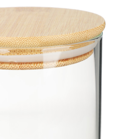 VETTA ЭКО Эллипс Банка для хранения 700мл, 15х8,5см, стекло, бамбук