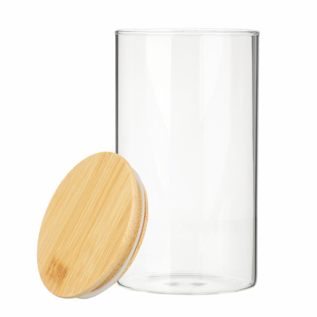 VETTA ЭКО Эллипс Банка для хранения 700мл, 15х8,5см, стекло, бамбук