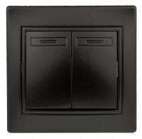 ЭРА Intro Plano выкл. СУ 2 кл. (перекл. проходной) 10А 250В, антрацит 1-107-05 53810