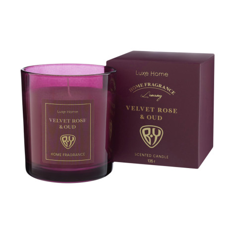 BY Свеча ароматизированная Luxe Home, 135гр., White Musk&Warm Vanilla,Black leather,Velvet Rose,Dark