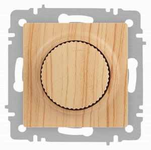 ЭРА Intro Accent мех. диммер СУ (поворотный) 600Вт 230В, сосна 6-401-11