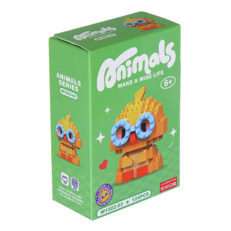 Конструктор мини 3D "Зверюшики", ABS, 7,8х4,1х11,3см, 6 видов
