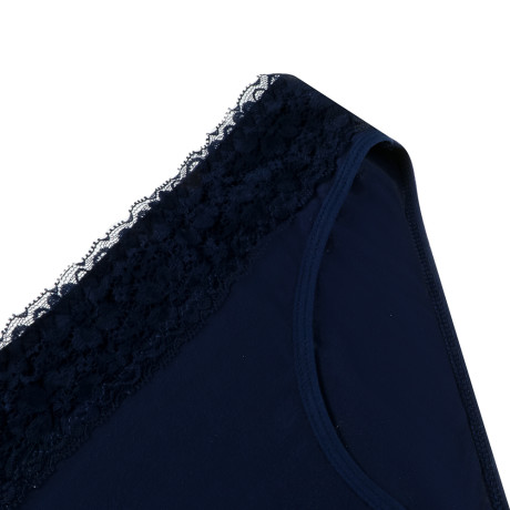 GALANTE Трусы-слипы женские с декором, р.48, 95%хлопок, 5%спандекс, синий, НБ25-12