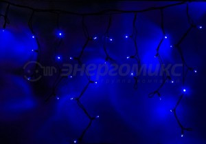 Гирлянда-бахрома Айсикл  5,6*0,9м, чер.провод кауч., синие,  240LED 255-243 Neon Night