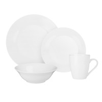 MILLIMI Сонет Набор стол.посуды 16пр (тар26см*4, тар22см*4, салатн15см*4, кружка350мл*4), фарфор