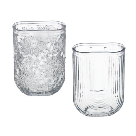 Ваза стеклянная, 13х6х18 см, 2 дизайна