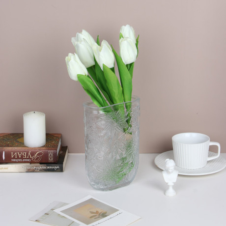 Ваза стеклянная, 13х6х18 см, 2 дизайна