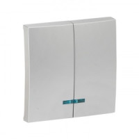 EKF Валенсия лиц. панель выкл. 2 кл. с индикатором 10А сталь Al/Cu (корпус PC) ESV10-L-123-30