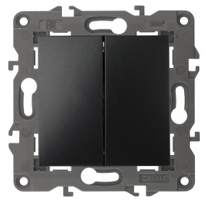 ЭРА Elegance мех. выкл. (перекл.) СУ 2 кл. (перекрестный) 10А, 250В антрацит автоклеммы 14-1112-05