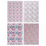 Бумага для упаковки подарков тм LADECOR 70х100 см, 70 г, "Цветы" арт 1, односторонняя, 4 дизайна
