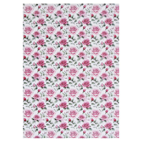 Бумага для упаковки подарков тм LADECOR 70х100 см, 70 г, "Цветы" арт 1, односторонняя, 4 дизайна