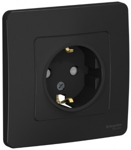 Systeme Electric BLANCA роз. СУ 1 мест. 16А антрацит (пл.осн., земля штор.) BLNRS001116 (10!)