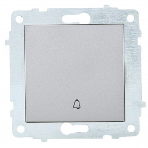 OVIVO мех. выкл. СУ 1 кл. 10А (кнопка звонка) серебро (ко всем рамкам) 600-000210-207