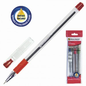 Ручки шарик. масл. BRAUBERG, набор 4 шт.(син/чер/кр/зел) "Max-Oil", узел 0,7мм, линия 0,35мм  142146