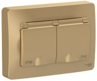 Systeme Electric BLANCA блок (роз. 2 мест. 16А) СУ титан (земля, штор., крыш, IP44) 2BLNRS441124(5!)