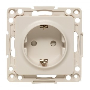 EKF Стокгольм роз. СУ 1 мест. 16А (земля, шторки) белый (корпус PC) EYR16-028-20