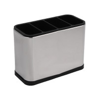 Подставка для столовых приборов тм VETTA, 18х13х8,5см, пластик, цвет серебро