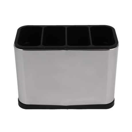 Подставка для столовых приборов тм VETTA, 18х13х8,5см, пластик, цвет серебро