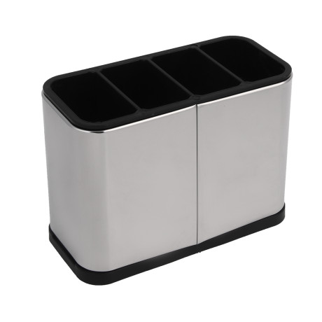 Подставка для столовых приборов тм VETTA, 18х13х8,5см, пластик, цвет серебро