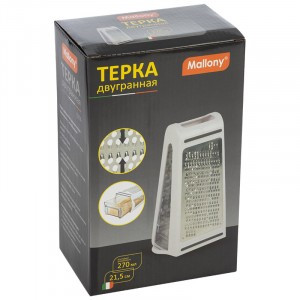 Терка двугранная IDEA с контейнером, 21,5 см, нерж.сталь/пластик 103340 Mallony