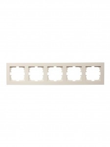Lezard VESNA рамка СУ 5 мест. (горизонт) крем 742-0300-150