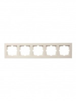 Lezard VESNA рамка СУ 5 мест. (горизонт) крем 742-0300-150