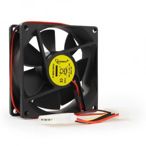 Вентилятор Gembird FANCASE-4 80x80x25, втулка, 4 pin Molex, провод 0,3 м