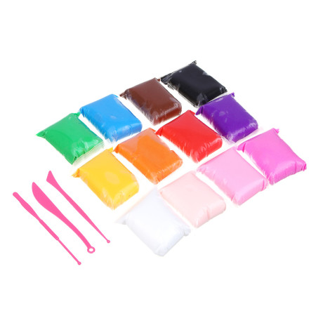 Легкий пластилин, ХОББИХИТ, 12 цветов, 23х6см, полимер