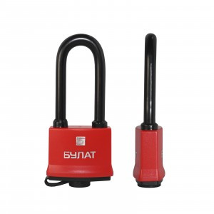 Замок навесной БУЛАТ ВС 1-П47-01 ПЛ Ш47*В100 всепогод удл дуж d=7,9мм автомат 5 анг.кл. (72,6)