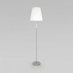 EUROSVET Торшер 1x40W E27 370x370x1680 мет.хром/ткань белый 01146/1 Умный дом Conso a061958