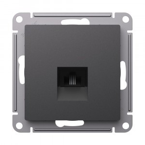 Systeme Electric AtlasDesign мех. роз. СУ 1 мест. тел. RJ11, БАЗАЛЬТ ATN001481 (5!)