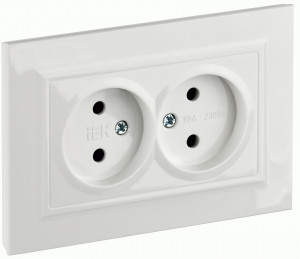 IEK BRITE роз. СУ 2 мест. 10A белый (шторки) РСш12-2-БрБ BR-R23-10-K01-F