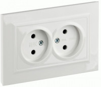 IEK BRITE роз. СУ 2 мест. 10A белый (шторки) РСш12-2-БрБ BR-R23-10-K01-F