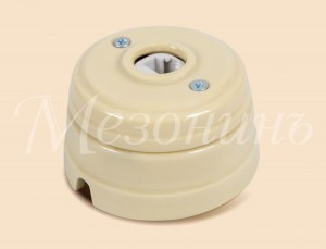 МЕЗОНИНЪ роз. ОУ 1 мест. комп. RJ45 с рамкой (D70x45), слон.кость фарфор GE70341-02