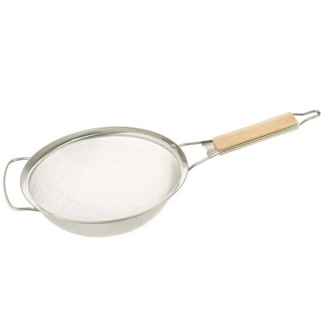Сито 20 см с нержавеющей сеткой с деревянной ручкой NA017