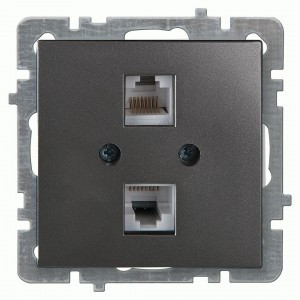 Nilson TOURAN-ALEGRA-THOR мех. роз. комп. 2 мест. СУ (RJ45 CAT6) антрацит 24160447