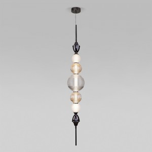 Bogate's св-к св/д подвес. 18W 3000K 815lm 200x200x1350 стекл/бел/проз/янт Умный дом 436/5 a057842