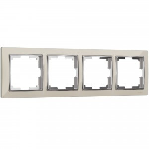 Werkel рамка СУ 4 мест. Snabb W0041903 (слоновая кость/хром) a051652