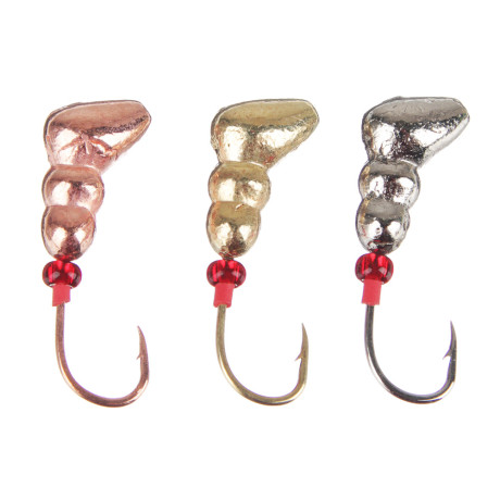 Набор мормышек "Муравей", "Уралка", "Шар", тм AZOR FISHING, № 4,5,6 мм (медь, золото, серебро), 3 шт